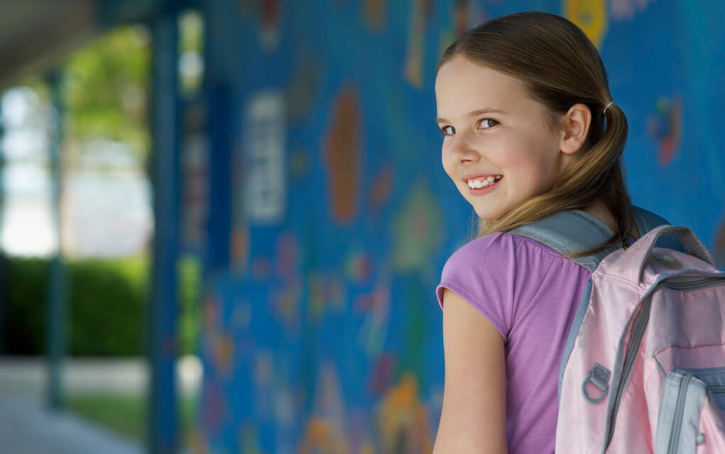 Girl going to school for keep your child healthy