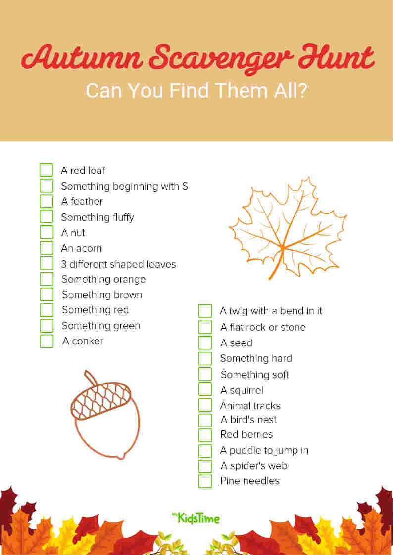 Autumn Scavenger Hunt Download - Mykidstime