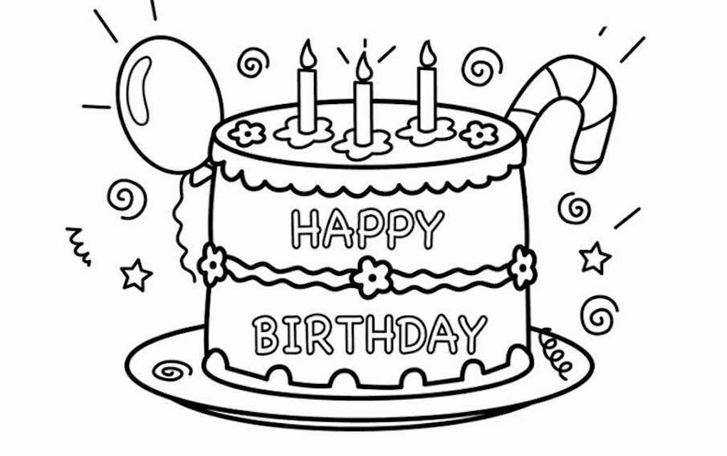 Happy Birthday colouring pages