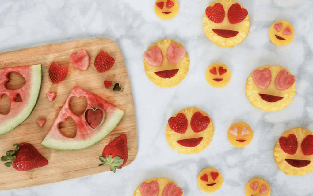Valentines treats fruit emoji