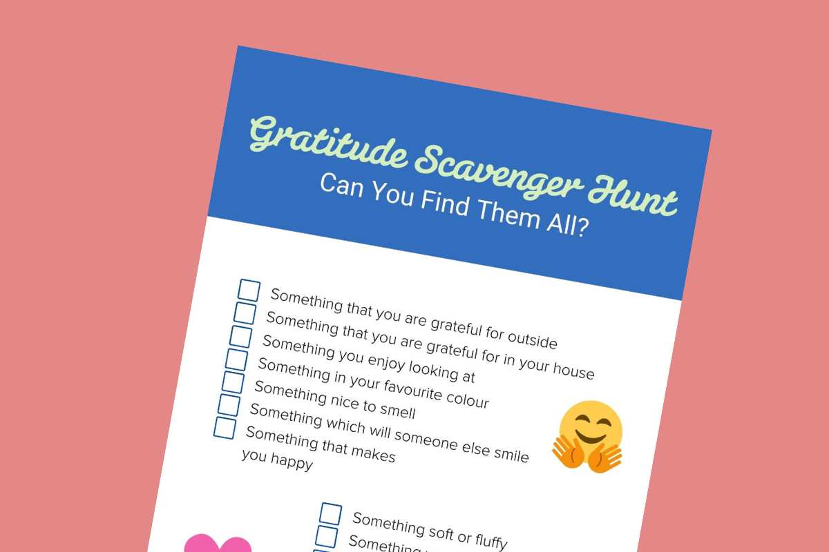 Gratitude scavenger hunt lead - Mykidstime