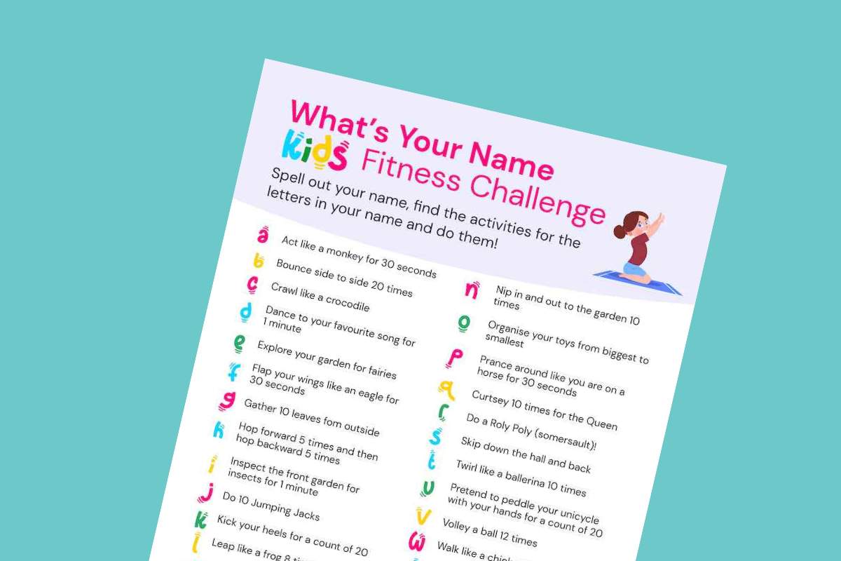 Kids Exercise Challenge Printable - Mykidstime