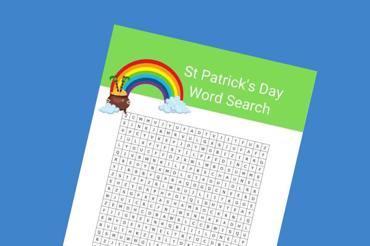 St Patrick's Day word search lead - Mykidstime