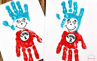 thing 1 handprint for Dr Seuss crafts