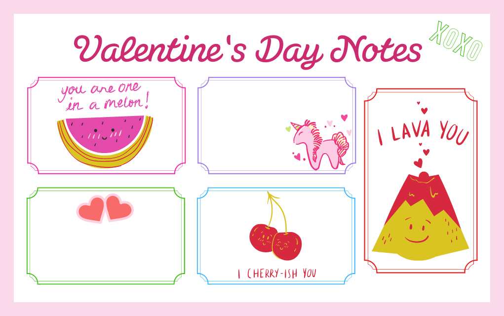 Valentine lunch box notes